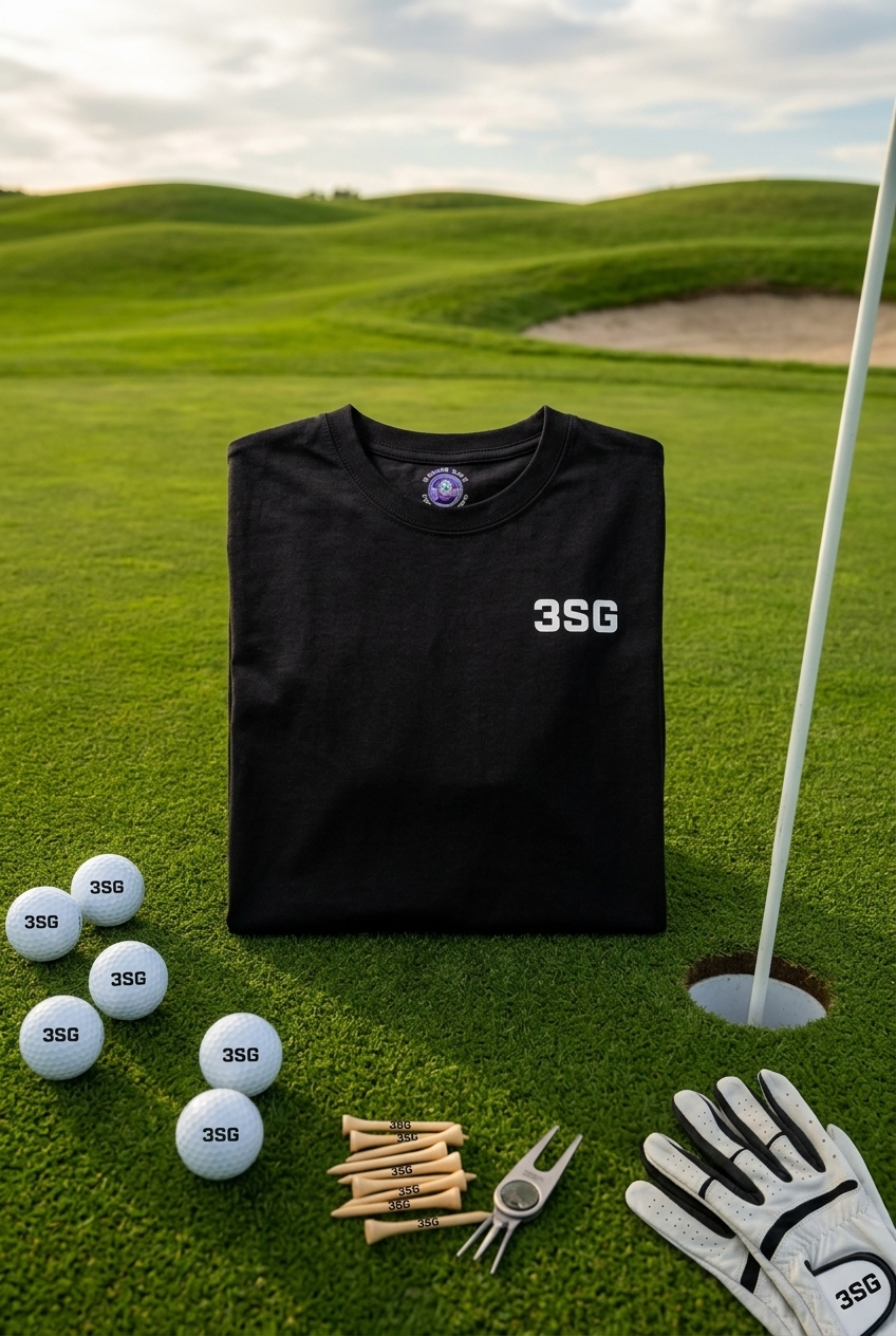 3SG Graphic Tee in Black with White Logo