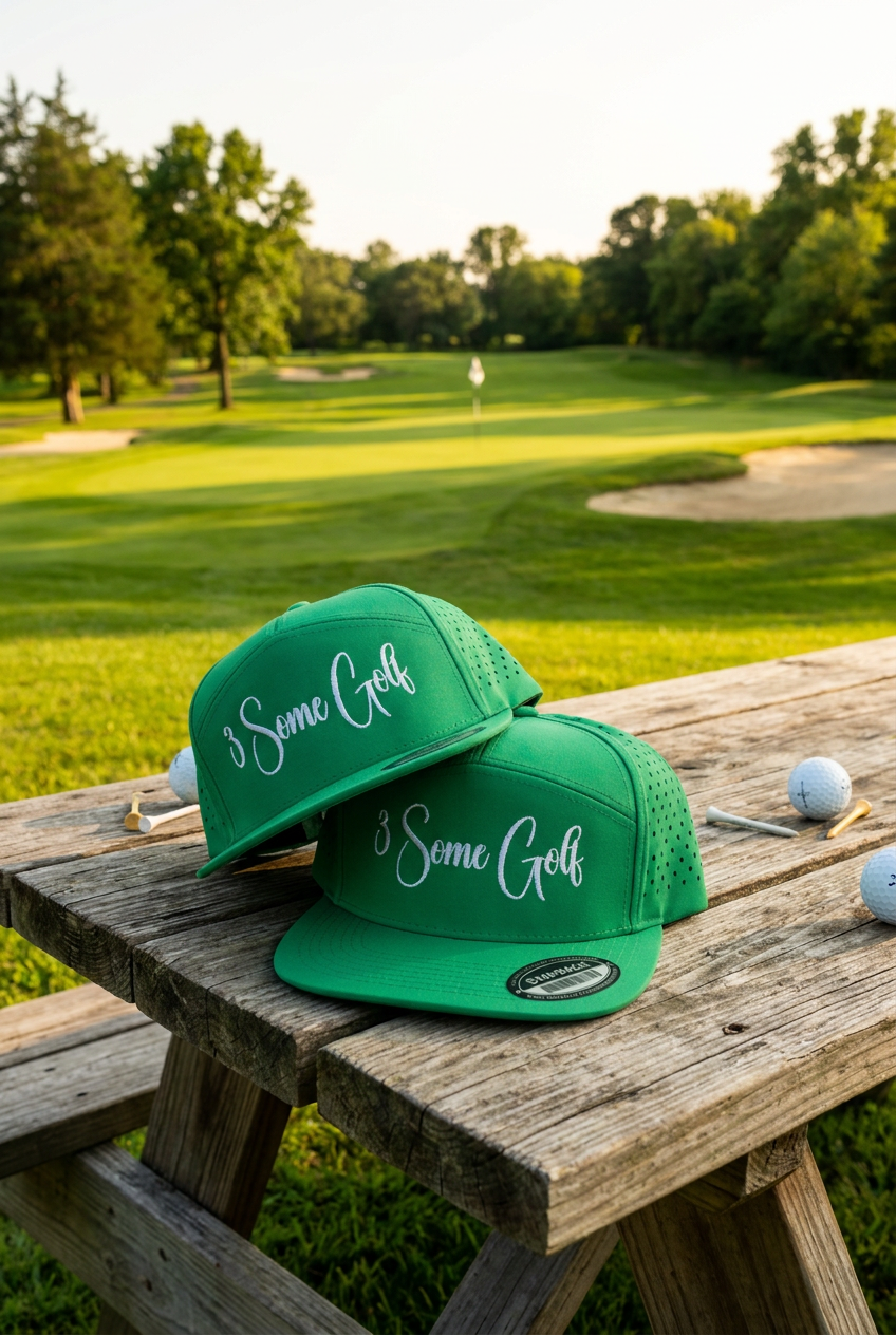 Kelly green perforated SnapBack 3 Some Golf cap