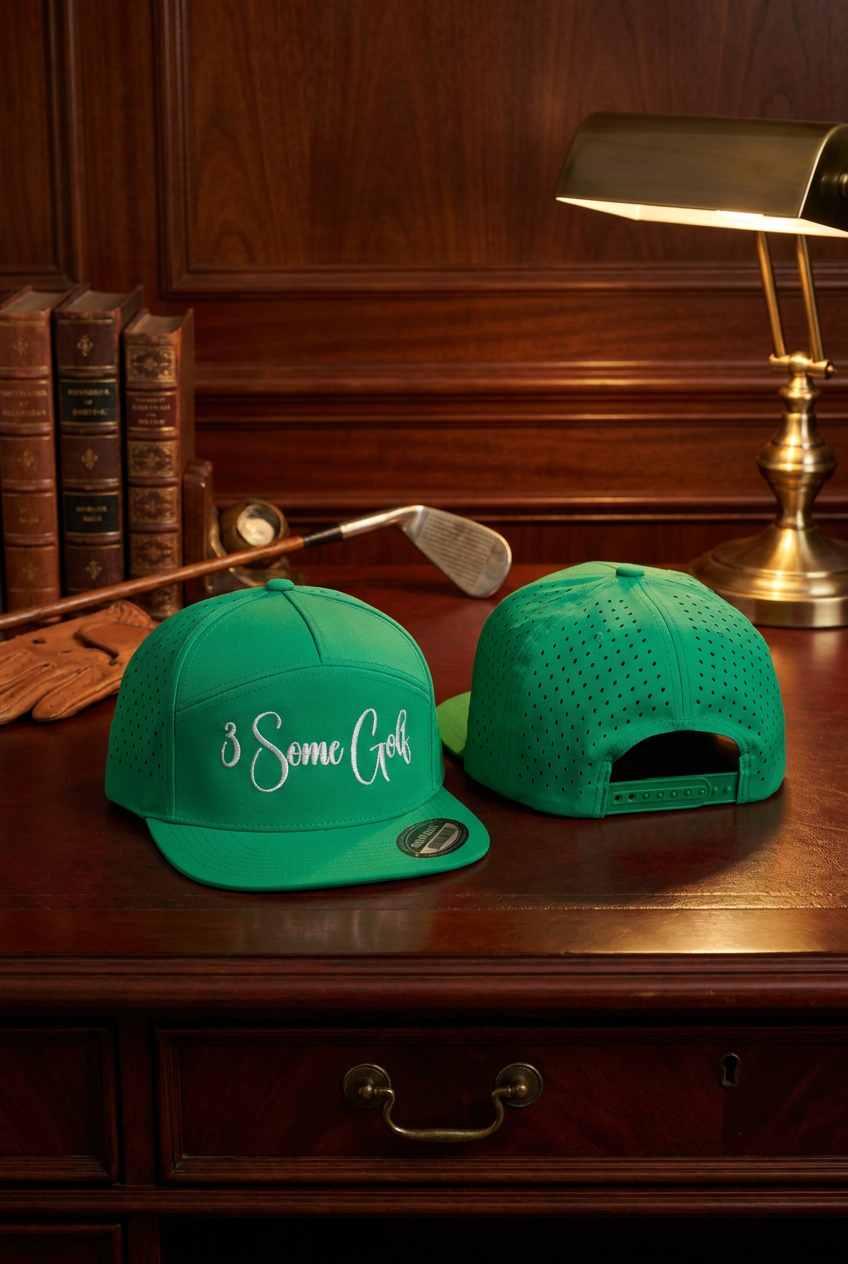 Kelly green perforated SnapBack 3 Some Golf cap