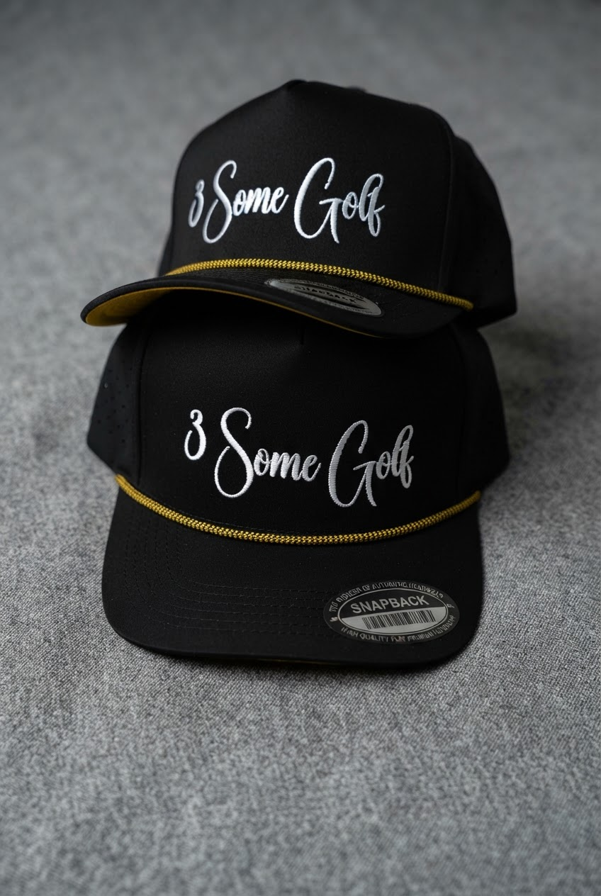 Black & yellow perforated SnapBack 3 Some Golf cap