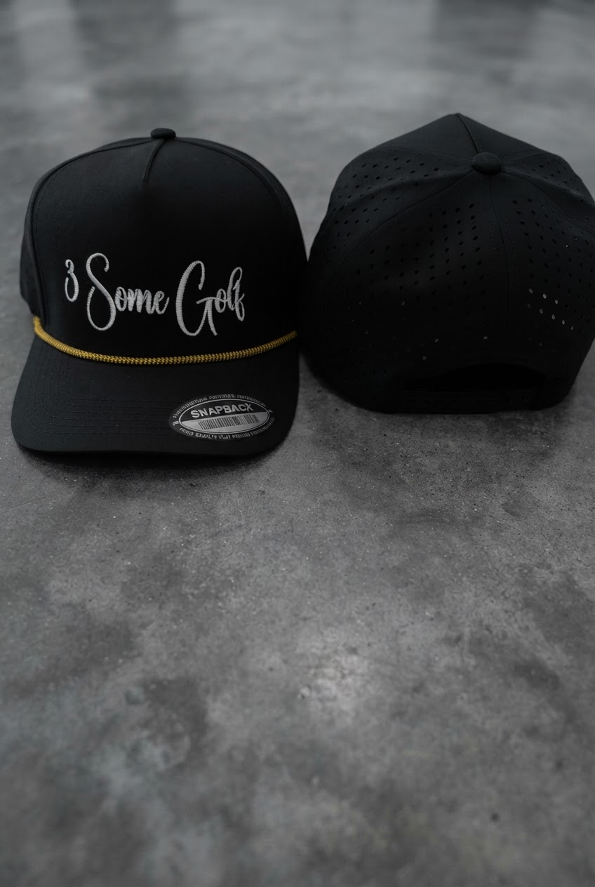 Black & yellow perforated SnapBack 3 Some Golf cap