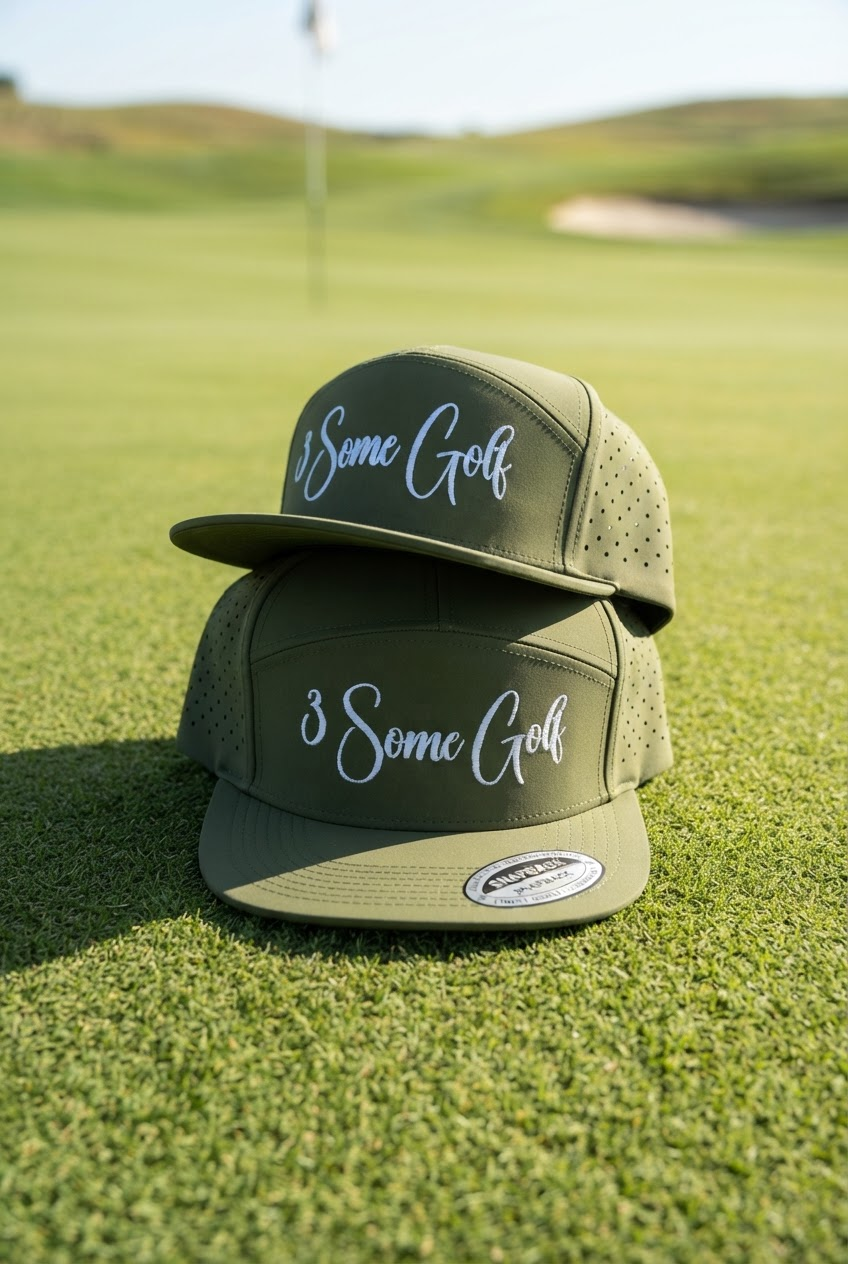 Army green perforated SnapBack 3 Some Golf cap