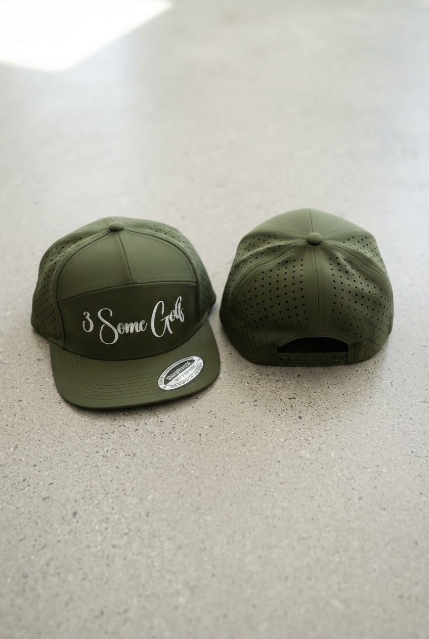 Army green perforated SnapBack 3 Some Golf cap