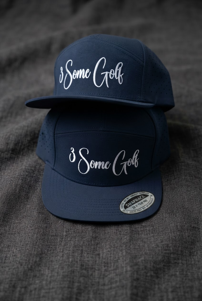 Navy Blue perforated SnapBack 3 Some golf cap