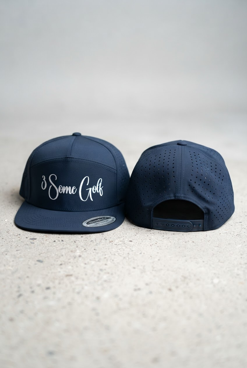 Navy Blue perforated SnapBack 3 Some golf cap