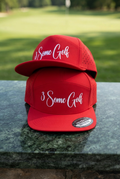 Red perforated SnapBack 3 Some Golf cap