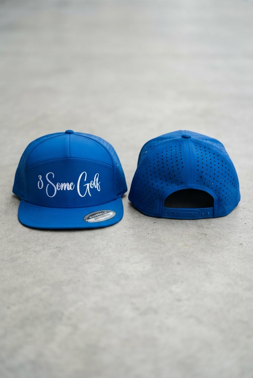 Royal blue perforated SnapBack 3 Some Golf cap