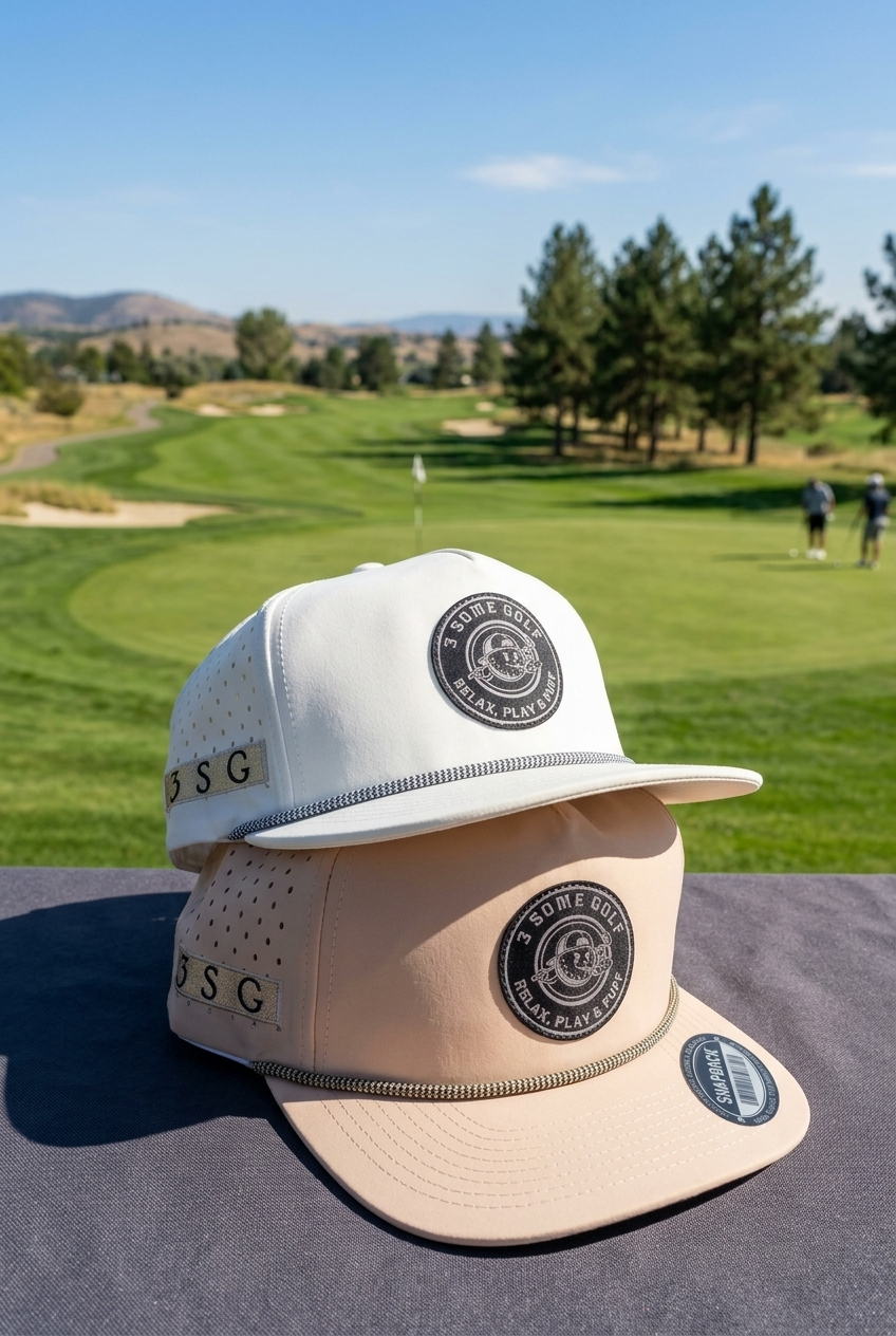 Perforated Snap Back in Tan