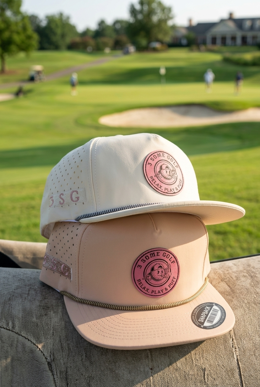 Perforated Snap Back in Tan